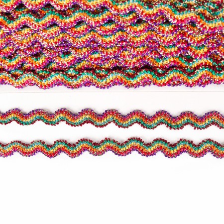 Braid multicolor “wave”, width 1.5 cm, in package 25 m-2