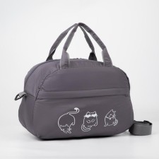 Sports bag with lightning, external pocket, long belt, gray color