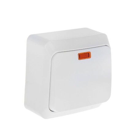 Sino switch BA10-007B, 10 A, 1 key, external, backlight, white color