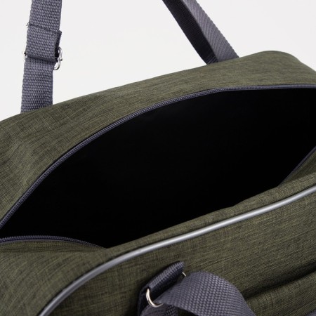 Road bag with lightning, external pocket, suitcase holder, green color-2