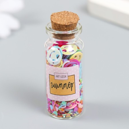 Glitter in the jar "Rainbow Smiley in love" set 6 grams 5x2x2 cm