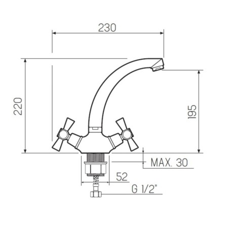 Kitchen mixer "RMS" SL138-272F, two-toll, zinc, chrome-3