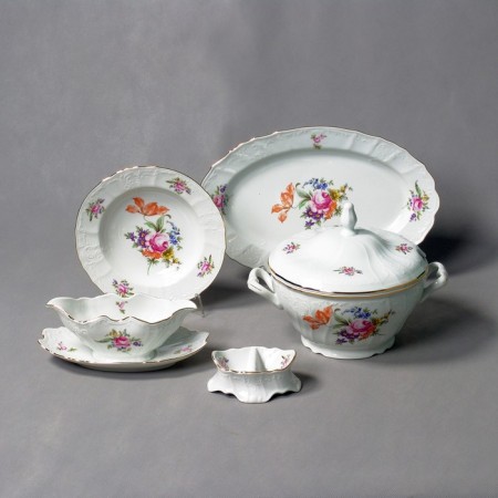 Dining Service 6/25 BERNADOTTE, Decor "Meissen Bouquet", 25 items