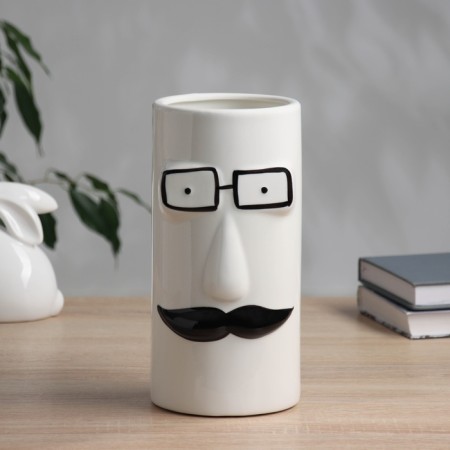 VAZA Ceramics Table "Picasso" (manual painting) Umnik, 23x11 cm, black and white