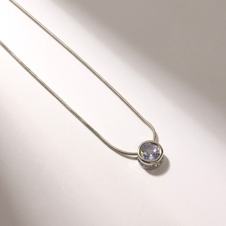 Piece "Strazinka" circle circle, white color in silver, 40 cm-1
