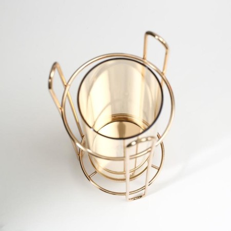 Summary Metal for 1 candle "Limard" Gold 30x11x11 cm-3