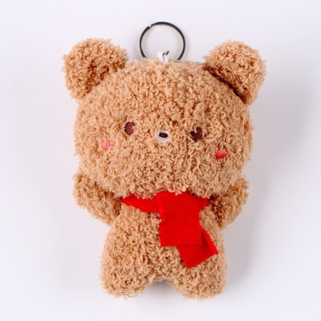 Soft toy "Bear", on a key fob, size 14 cm, brown color