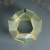 Glass candlestick, Metal "faceted ball" transparent 16x16x14 cm
