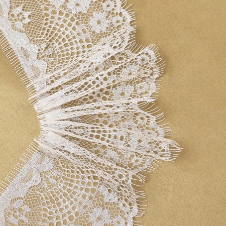 Lace cilia, 90 mm × 9 ± 0.5 m, in Bobin 3 pcs 3 m, ivory color-3