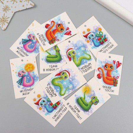 Cardboard "Good luck in the new year" set of 10 pcs (5 types) 4x6 cm-1