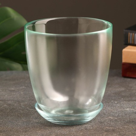 Flower pot with pallet No. 3 "Aleb" Transparent, 1 liter