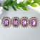 Decor for creativity Metal "Medallion octagonal" Lilac crystal rhinestones 2x1.5 cm
