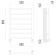Terminus water heated towel rail "Contour" P7, 500x800 mm, lower connection, chrome