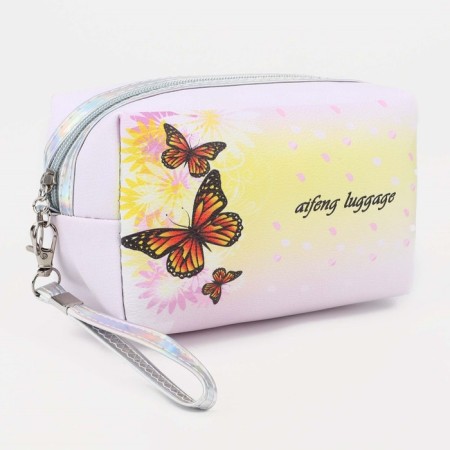 Lightning cosmetic bag, white/yellow color
