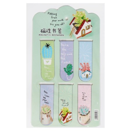 A set of magnetic bookmark for books Calligrata 6 pieces, "Plants", mix-7