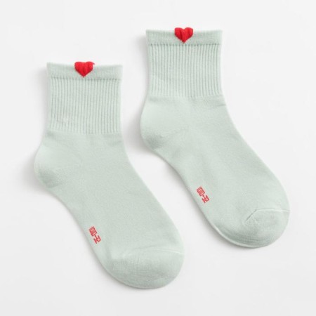 Women's socks minku "hearts", mint color, size 36-39 (23-25 ​​cm)