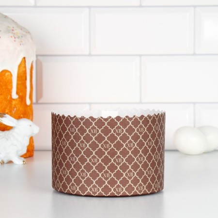 Paper form for cupcake, muffins and kulich "XV Golden" 134x100 mm-1