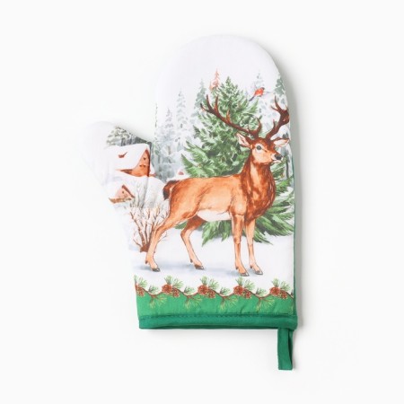 Mittens-Open "New Year's Forest" 20x28cm, sarzha, 100% x/l, Vatin 250g/m2