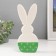 Souvenir Ceramics "Bunny sleeping, with chamomile on the ear" White-green 10.4x4.3x23.7 cm