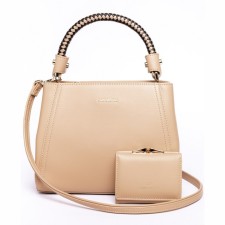 Women's bag, eco -leather, chrisbella beige, 24x9x19 cm