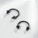 Circular in an eyebrow (piercing), spike, d = 8 mm, pair, black color
