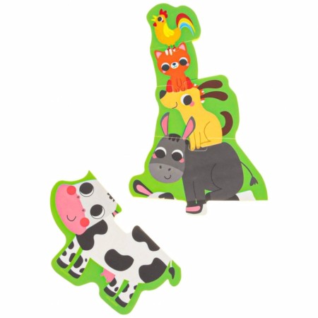 Soft puzzle for kids "Pyramid: Farm animals", 5 parts, crumb I-10