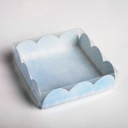Bearbox, confectionery packaging with PVC lid, “made with love”, 10.5 x 10.5 x 3 cm