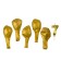 Set of candle in a cake + 5 balls, number 7, gold