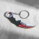 Wooden keychain "Cerambit" 8x3 cm red-gray blade