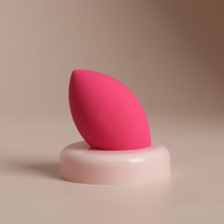 Mowed sponge for makeup “drop”, 6 × 4.5 cm, increases when getting wet, in case, bright pink color-7