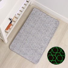 The bathroom rug luminous in the darkness of the luminous “luminous figures”, 50 × 80 cm, the color is gray