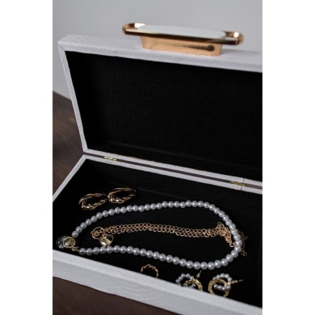 Casket wood to the leatherette "White reptile" 25x15x6.5 cm-5