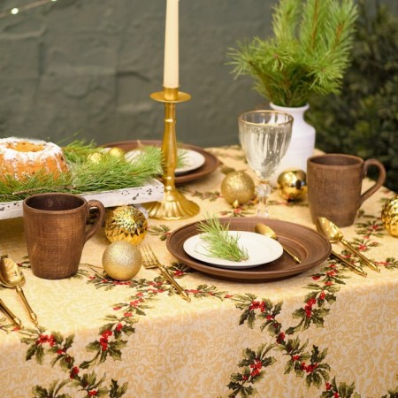 The tablecloth of the New Year's share "Christmas tree toys" 110*145 cm, 100% p/e-3