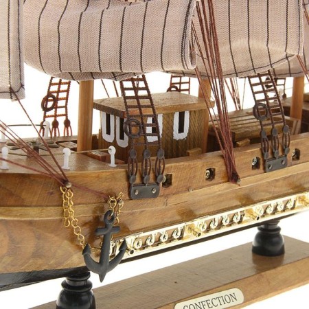 Souvenir medium -sized “Astrilde” ship, light tree, beige sails, 48.5x4x8 cm-8