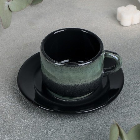 Verde Notte coffee steam, a cup 80 ml, a saucer d = 6 cm