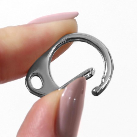 Metal carbine "Circle", D = 18 mm, 31 × 24 mm, 10 pcs, silver color-2