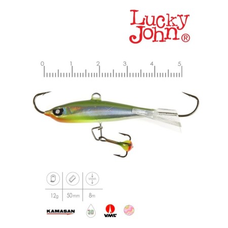 Балансир Lucky John NORDIC 4 + тройник, 4 см, цвет 40H блистер-1
