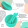 Baby plate on a suction cup and cutlery, I, crumb, turquoise