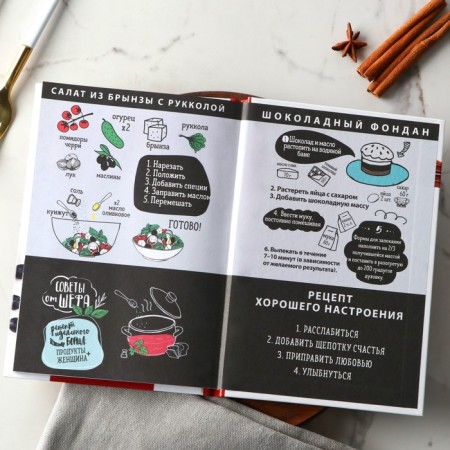 Diary for recording recipes in a solid cover A5, 80 liters, "masterpieces"-4
