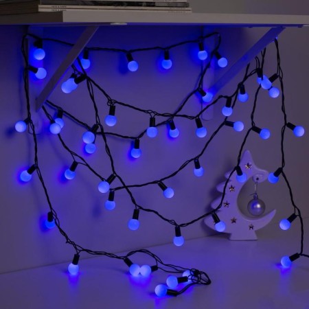 Garland “thread” 10 m with nozzles “balls 2.5 cm”, IP44, dark thread, 100 LED, glow blue, 8 modes, 220 V-2
