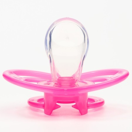 Orthodontic dummy nipple, silicone, from 6 months, with a cap, “bow”, pink color-5