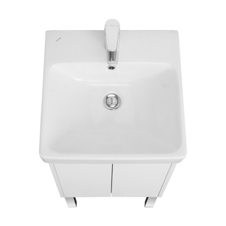 Tumbing under the Aquaton sink Scandil Doors, 45 cm, color white gloss, white matte-4