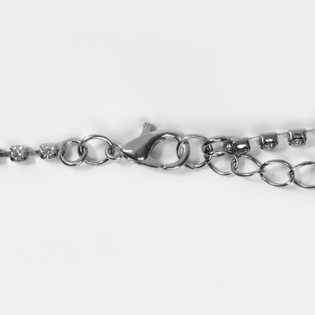 Hollywood necklace circles in patterns, white color in silver, 30 cm-1