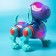 IQ DOG robot pillbox, sings, works, works from batteries, blue color