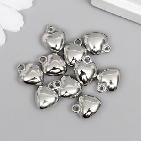 Suspension "Heart", color silver 12x15 mm