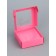 PVC jewelry box window 8 x 8 x 3 cm, pink