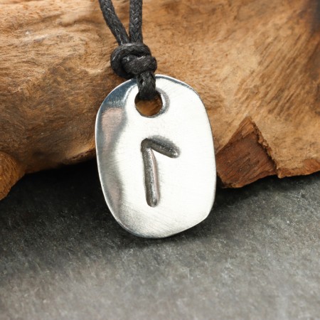 Amulet "Scandinavian runes", Runa Laguz, 21x29mm, metallic-1