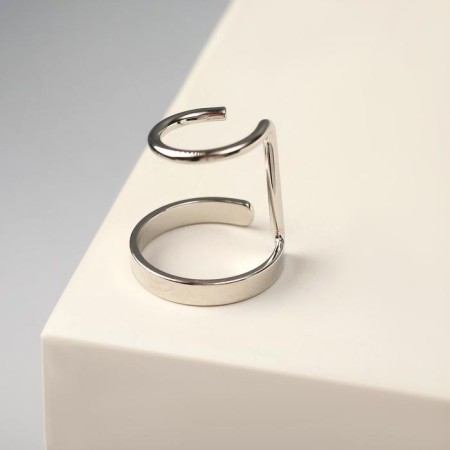 Earring "Kaff" Two floors, color silver-1