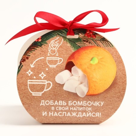 New Year! Chocolate bombing, white chocolate, with marshmallow "Micper year", 35 g-5