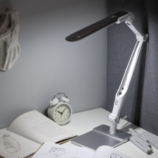 NLED-497-12W-S desktop lamp on the clamp and with the base of silver